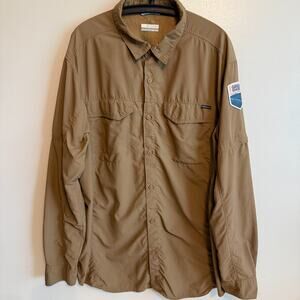 Columbia Mens Brown Button Down Long Sleeve Shirt Size XXL Workwear Outdoors